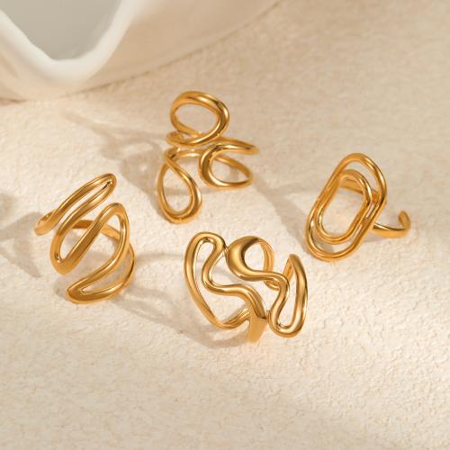 Stainless Steel Finger Ring, gold color plated, adjustable & different styles for choice & for woman, more colors for choice, Sold By PC