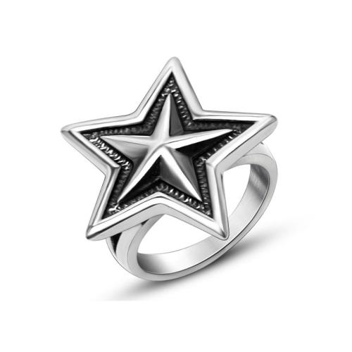 304 Stainless Steel Finger Ring, Star, polished, Unisex & different size for choice & blacken, US Ring Size:7-11, Sold By PC