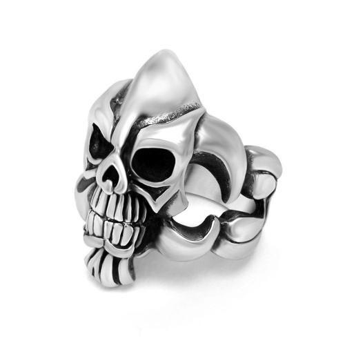 Titanium Steel Finger Ring, Skull, polished, different size for choice & for man, US Ring Size:7-11, Sold By PC