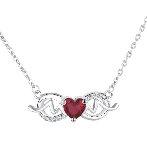 Cubic Zircon Micro Pave Brass Necklace, with 5cm extender chain, Infinity, silver color plated, oval chain & micro pave cubic zirconia & for woman, 29x9mm, Sold Per Approx 45 cm Strand