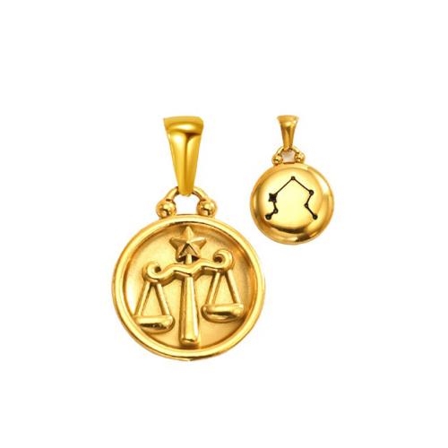 Stainless Steel Pendants, 304 Stainless Steel, 12 Signs of the Zodiac, gold color plated, DIY & different styles for choice, 17x20mm, Sold By PC