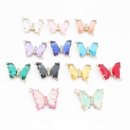 Harz Schmuckverbinder, Messing, mit Harz, Schmetterling, plattiert, DIY & mit Strass, keine, verkauft von PC