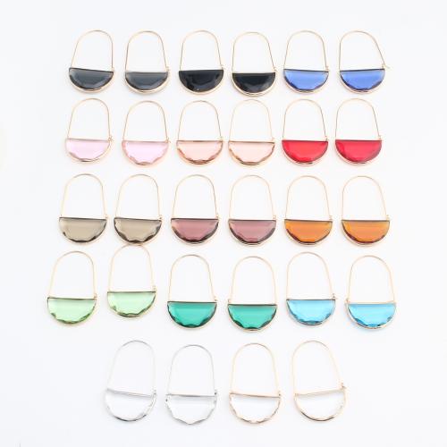 Brass Drop Earring, with Crystal, Geometrical Pattern, plated, fashion jewelry & for woman, more colors for choice, 10Pairs/Bag, Sold By Bag