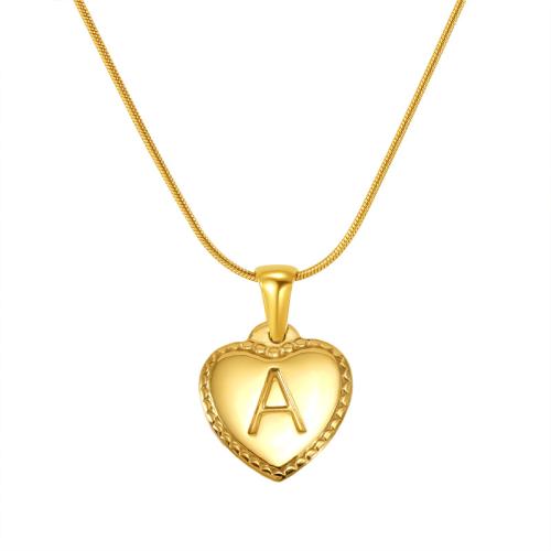 304 Stainless Steel Necklace, Heart, gold color plated, different designs for choice & for woman, Length:Approx 45 cm, Sold By PC
