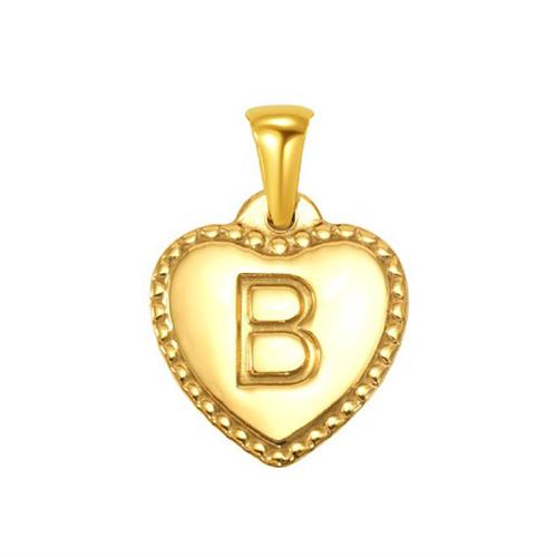Stainless Steel Letter Pendants, 304 Stainless Steel, Heart, gold color plated, DIY & different designs for choice, Sold By PC