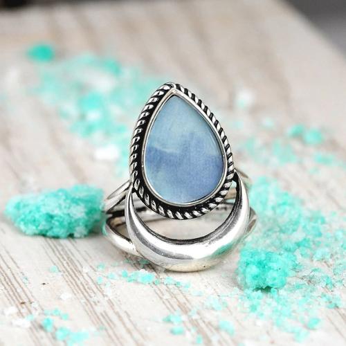 Brass Finger Ring, Moon, antique silver color plated, different size for choice & for woman, US Ring Size:6-10, Sold By PC