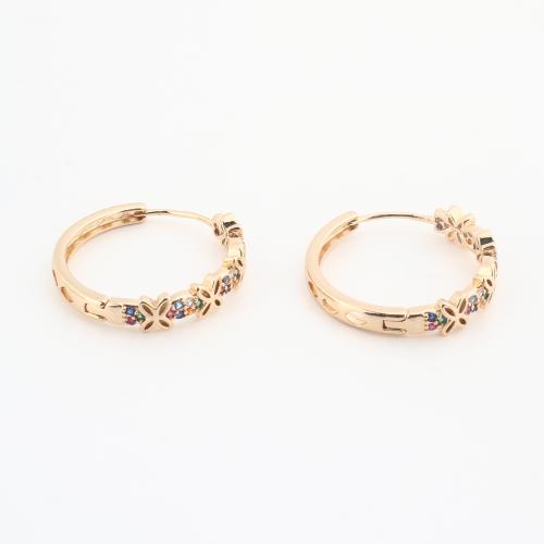 Messing Huggie Ohrreifen, goldfarben plattiert, Modeschmuck & für Frau & mit Strass, 20PCs/Tasche, verkauft von Tasche