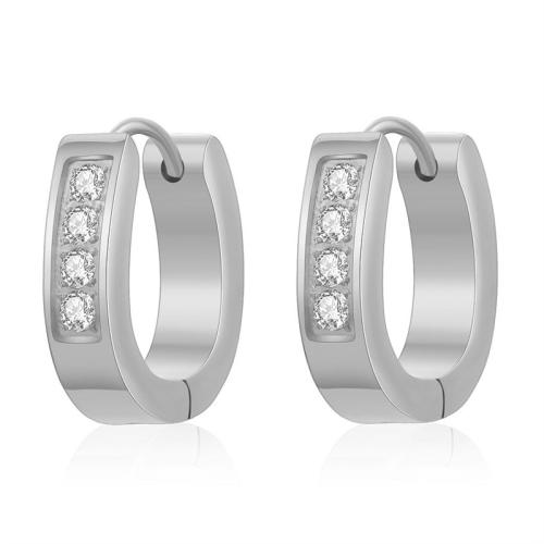 Acier inoxydable 304 boucle d'oreille leverback, Placage, pour femme & avec strass, plus de couleurs à choisir, 16.50x13mm, Vendu par paire