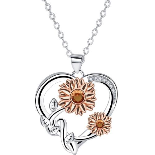 Collier en laiton cubique Zircon Micro Pave, avec 5cm chaînes de rallonge, Placage, chaîne ovale & pour femme & avec zircone cubique, 19.30x28.60mm, Vendu par Environ 45 cm brin