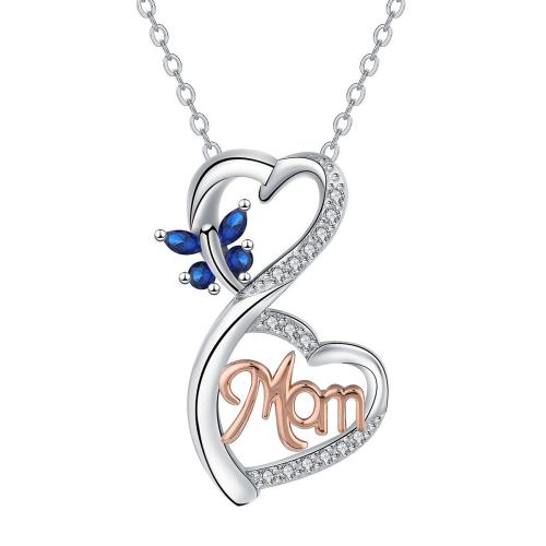 Cubic Zircon Micro Pave Brass Necklace, with 5cm extender chain, plated, oval chain & micro pave cubic zirconia & for woman, 17x30.20mm, Sold Per Approx 45 cm Strand