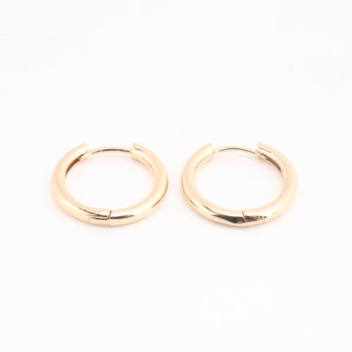 laiton Huggie Anneau d'oreille, Placage de couleur d'or, pour femme & avec strass, 20PC/sac, Vendu par sac