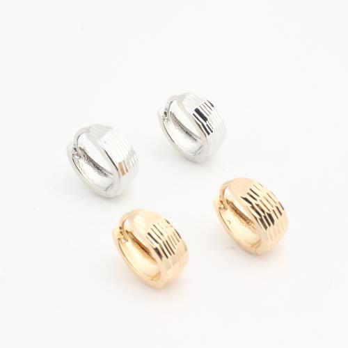 laiton Huggie Anneau d'oreille, Placage, bijoux de mode & pour femme, plus de couleurs à choisir, 20PC/sac, Vendu par sac
