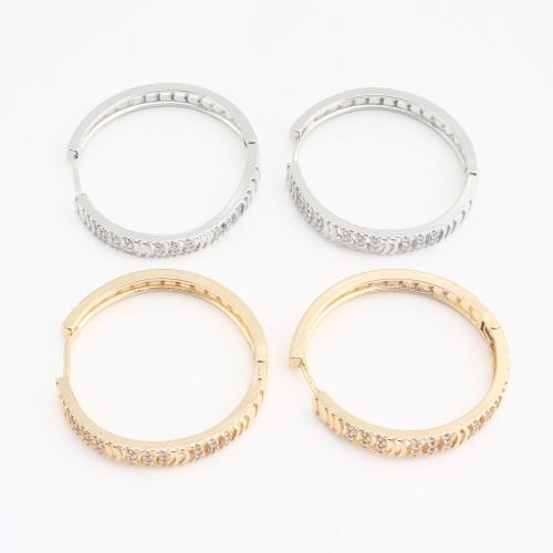 laiton Huggie Anneau d'oreille, Placage, bijoux de mode & pour femme & avec strass, plus de couleurs à choisir, 20PC/sac, Vendu par sac