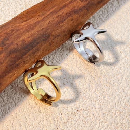 304 Stainless Steel Cuff Finger Ring, Star, plated, fashion jewelry & for woman, more colors for choice, Sold By PC