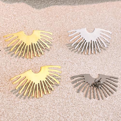304 Stainless Steel Stud Earring, Geometrical Pattern, plated, fashion jewelry & for woman, more colors for choice, 45x24mm, Sold By Pair
