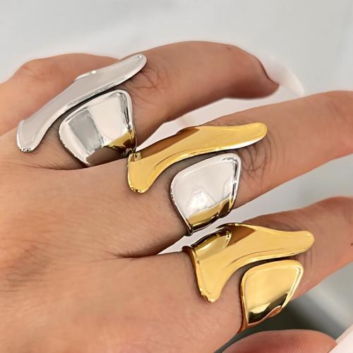 304 Stainless Steel Cuff Finger Ring, plated, fashion jewelry & for woman, more colors for choice, Sold By PC