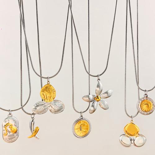 304 Stainless Steel Necklace, plated, fashion jewelry & different styles for choice & for woman, Length:Approx 45-50 cm, Sold By PC