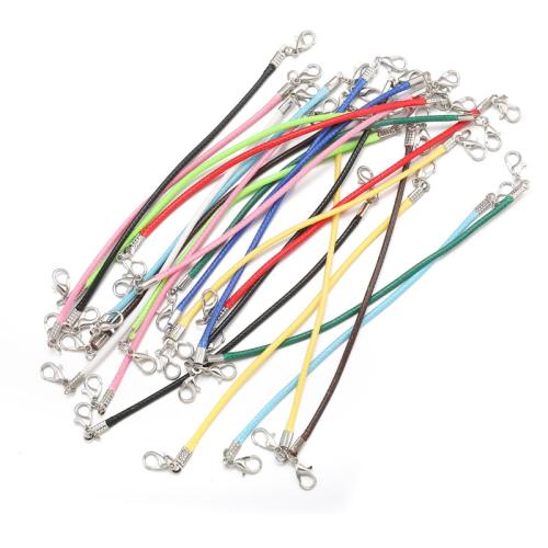 Fashion Create Wax Cord Bracelets, with Tibetan Style, Ginkgo Leaf, handmade, DIY, more colors for choice, Length:145 mm, Sold By PC