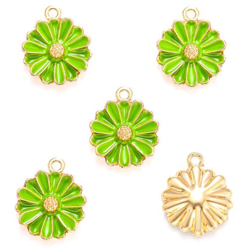 Tibetan Style Enamel Pendants, Flower, gold color plated, DIY, more colors for choice, Sold By PC