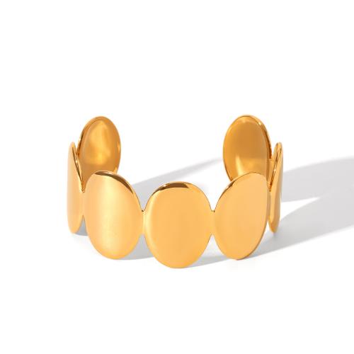304 Stainless Steel Cuff Bangle, gold color plated, different styles for choice & for woman, Sold By PC