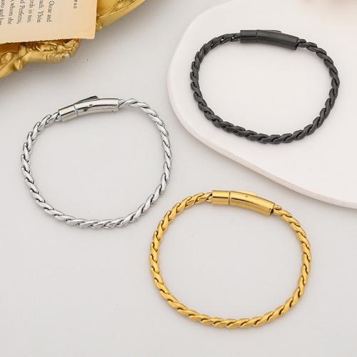 304 Stainless Steel Bracelet, plated, fashion jewelry & Unisex, more colors for choice, Length:Approx 22 cm, Sold By PC