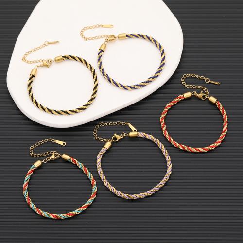 304 Stainless Steel Bracelet, plated, fashion jewelry & Unisex, more colors for choice, Length:Approx 23 cm, Sold By PC