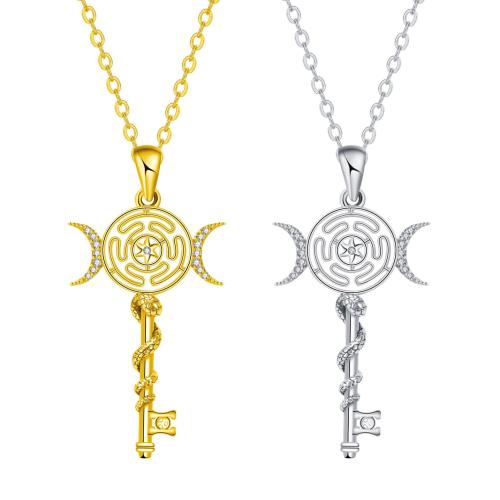 Cubic Zircon Micro Pave Brass Necklace, with stainless steel chain, Cross, plated, oval chain & micro pave cubic zirconia & for woman, more colors for choice, 27x46.90mm, Sold Per Approx 45 cm Strand