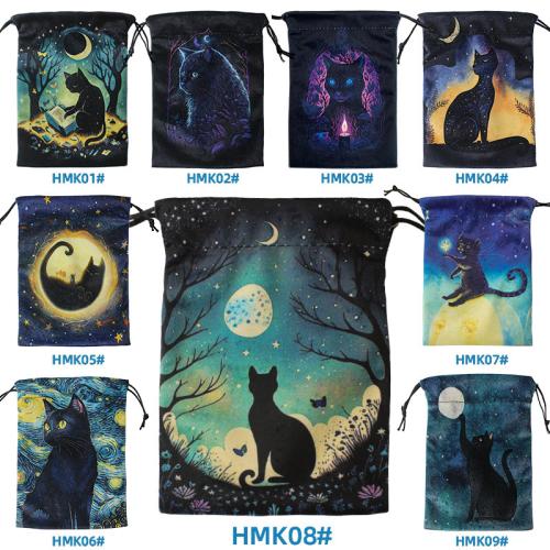 Velveteen Drawstring Bag, printing, portable & double-sided, more colors for choice, 180x130mm, Sold By PC
