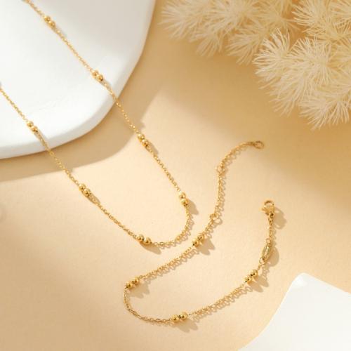 Titanium Steel Bracelet and Necklace, gold color plated, different styles for choice & for woman, Sold By PC