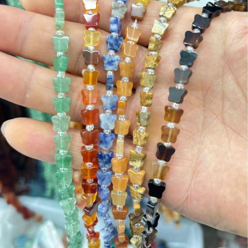 Gemstone Jewelry Beads, Butterfly, polished, DIY & different materials for choice, 7mm, Approx 49PCs/Strand, Sold By Strand