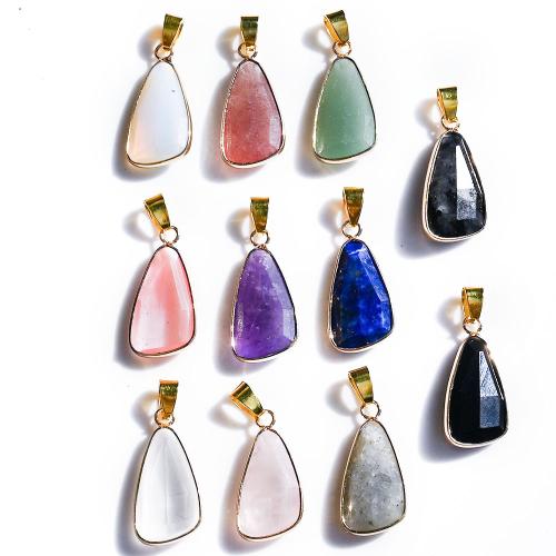 Gemstone Pendants Jewelry, with Tibetan Style, Geometrical Pattern, polished, DIY & different materials for choice & faceted, 13x27x6mm, Sold By PC
