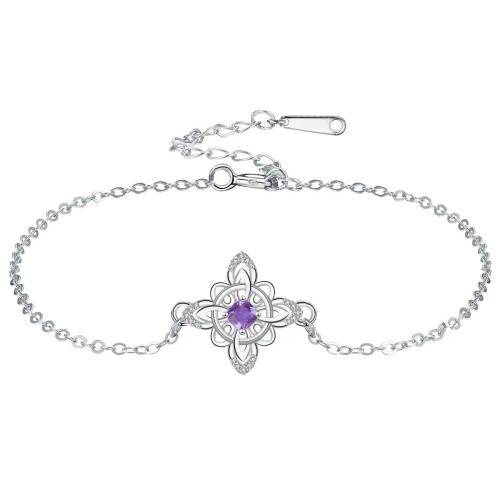 Cubic Zirconia Micro Pave Brass Bracelet, with stainless steel chain, silver color plated, adjustable & oval chain & micro pave cubic zirconia & for woman, 16x16mm, Sold Per Approx 17 cm Strand