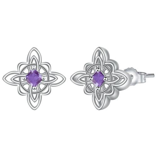 Cubic Zirconia Micro Pave Brass Earring, silver color plated, micro pave cubic zirconia & for woman, 12.50x12.50mm, Sold By Pair