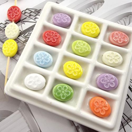 Porcelain Jewelry Beads, Flower, DIY, more colors for choice, 17x14mm, Hole:Approx 2mm, 100PCs/Bag, Sold By Bag