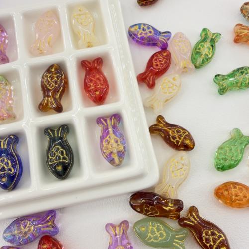 Animal Lampwork Beads, Fish, DIY, more colors for choice, 21x10.50x6.50mm, Hole:Approx 1mm, 100PCs/Bag, Sold By Bag