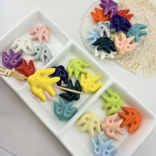 Porcelain Jewelry Beads, swallow, DIY, more colors for choice, 30x25.50x8.50mm, Hole:Approx 2mm, 100PCs/Bag, Sold By Bag