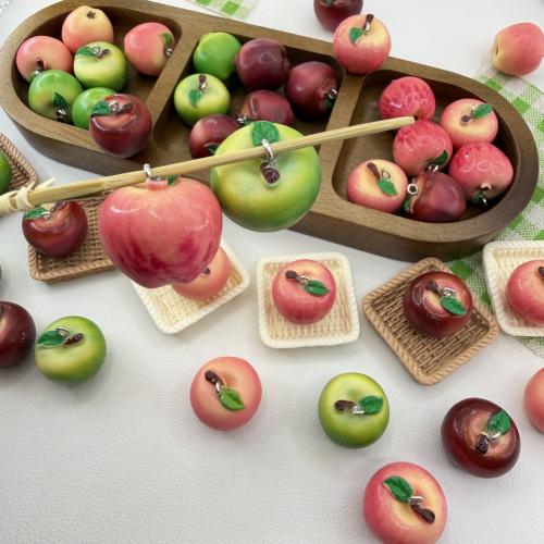Resin Jewelry Beads, Apple, DIY, more colors for choice, 20x20.50mm, 100PCs/Bag, Sold By Bag