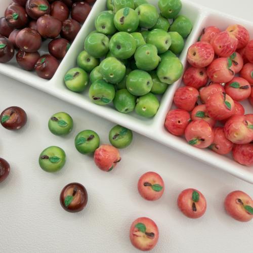 Resin Jewelry Beads, Apple, DIY, more colors for choice, 14.50x13mm, Hole:Approx 1.8mm, 100PCs/Bag, Sold By Bag