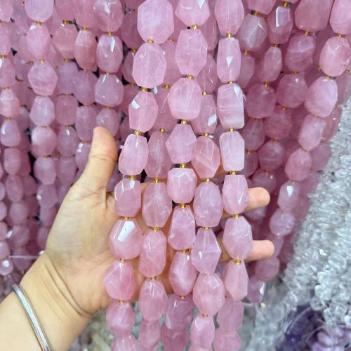 Natural Rose Quartz Beads, DIY & faceted, 20x26mm, Approx 15PCs/Strand, Sold By Strand