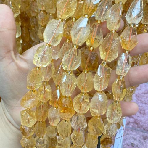 Natural Citrine Beads, DIY & faceted, 11x17mm, Approx 22PCs/Strand, Sold By Strand
