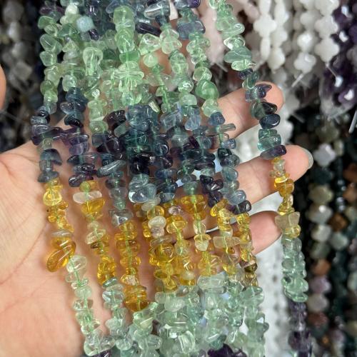 Natural Fluorite Beads, Colorful Fluorite, irregular, DIY, gradient color, 9mm, Sold By Strand