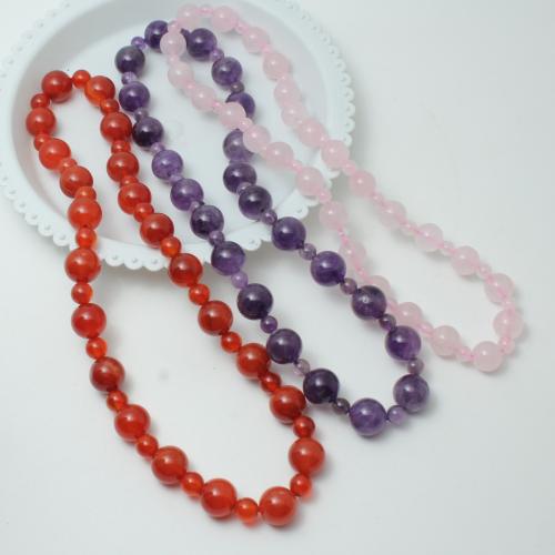 Gemstone Jewelry Beads, Round, handmade, different materials for choice & Unisex, Sold Per Approx 35 cm Strand