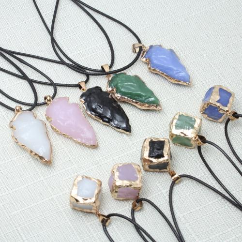 Colgantes de Gemas, Piedras preciosas, con aleación de zinc, Patrón Geométrico, Bricolaje & diferentes materiales para la opción, Vendido por Set