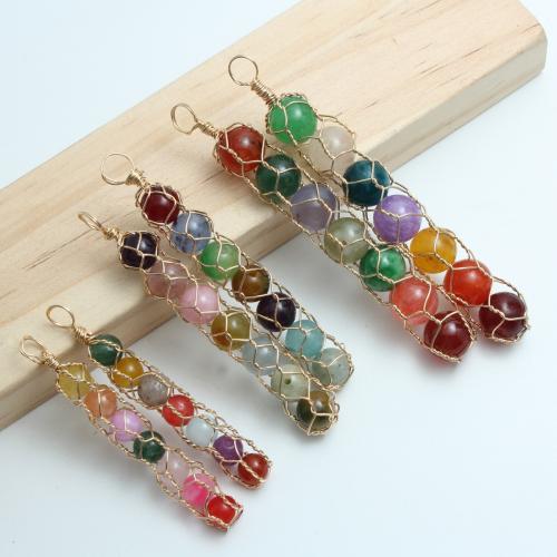 Gemstone Pendants Jewelry, Natural Stone, with Tibetan Style, DIY & different size for choice, Sold By PC