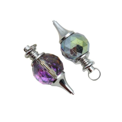 Quartz Pendulum Pendant, with Tibetan Style, random style & DIY, 19x41mm, Sold By PC