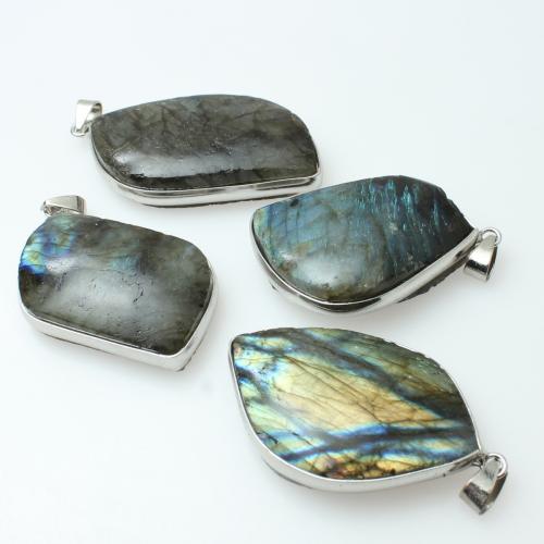 Labradorite Pendant, with Tibetan Style, irregular, DIY, Sold By PC