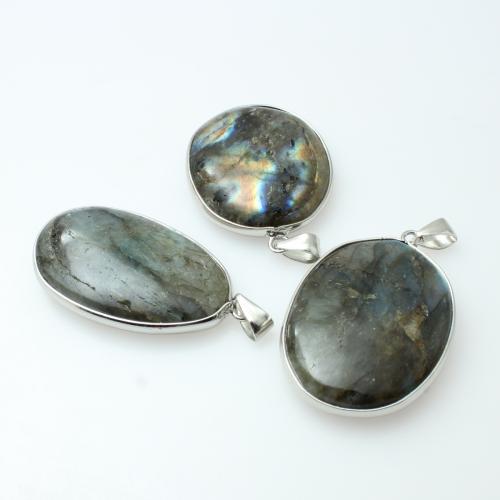 Labradorite Pendant, with Tibetan Style, irregular, DIY, Sold By PC