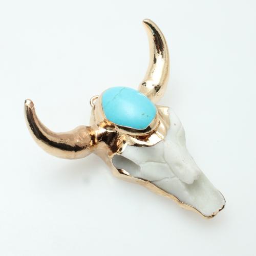 Bijoux Pendentifs en pierres gemmes, pierre gemme, avec alliage de zinc, DIY, 50x50x13mm, Vendu par PC