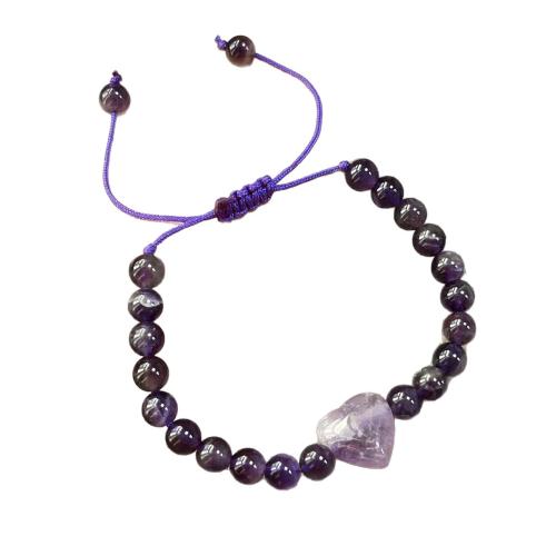 Gemstone Bracelet, with Polyester Cord, handmade, different materials for choice & for woman, Length:Approx 7.48 Inch, Sold By PC