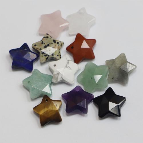 Gemstone Pendants Jewelry, Star, polished, DIY & different materials for choice & faceted, more colors for choice, 20x20mm, Sold By PC
